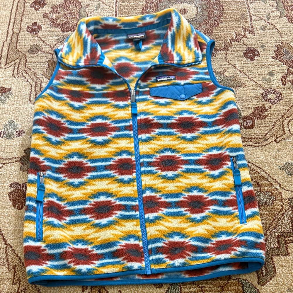Women’s Patagonia Synchilla Snap T Fleece Vest Zip Wild Desert Prairie large
